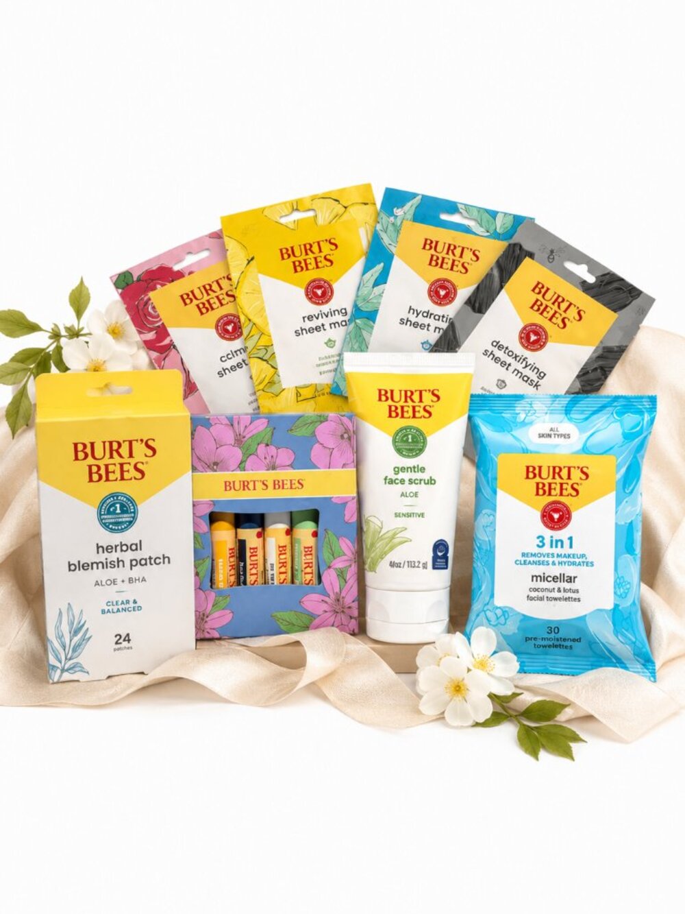 Burt's Bees Skincare Gift Set – 8-Piece Self-Care Bundle